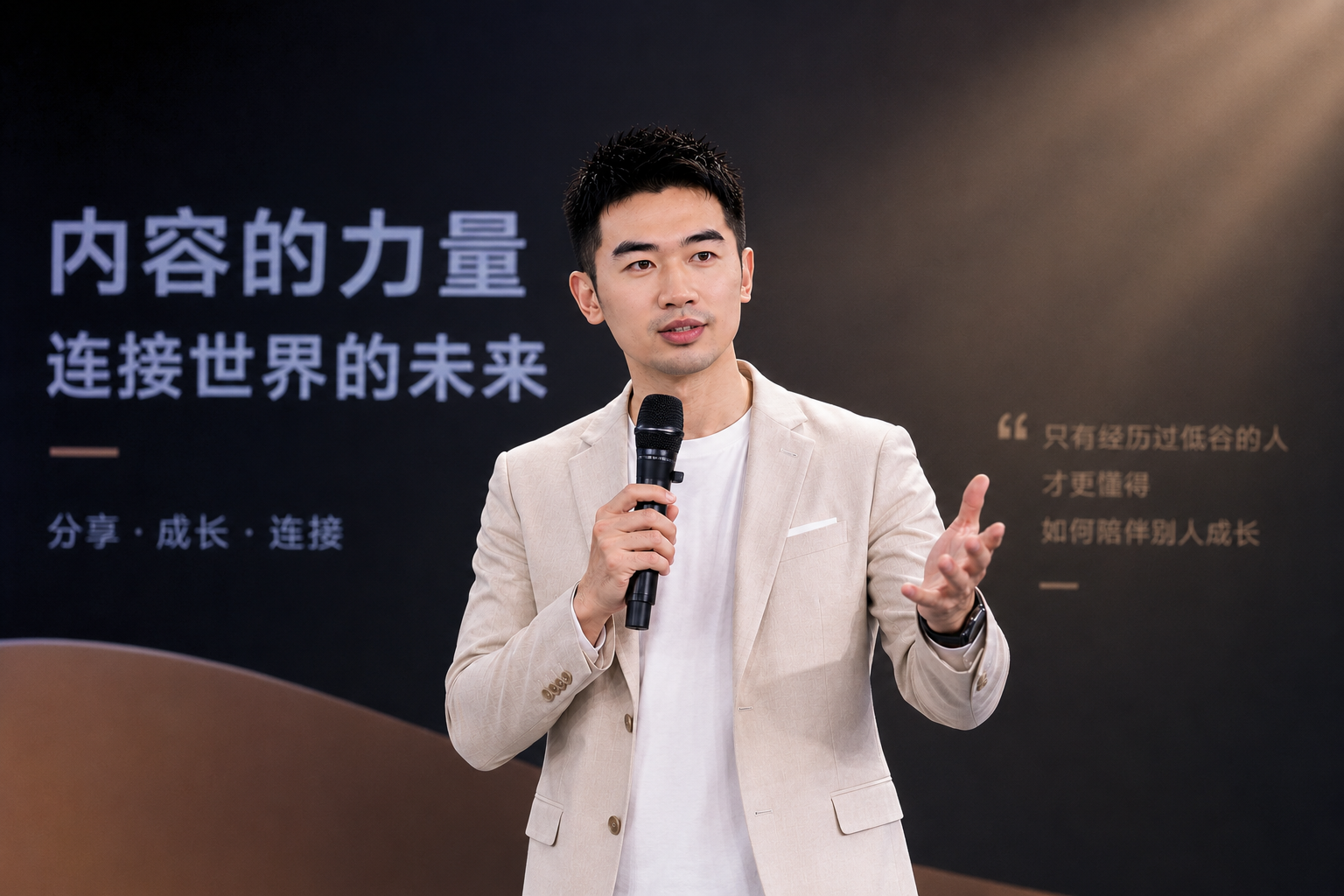 谢寒少爷在活动现场演讲